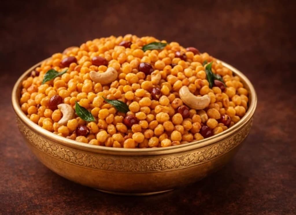 Traditional homemade Karam Boondi