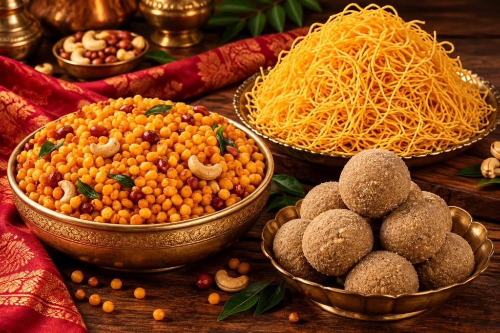 Authentic homemade Karapusa, Sunundallu & Bundi Combo